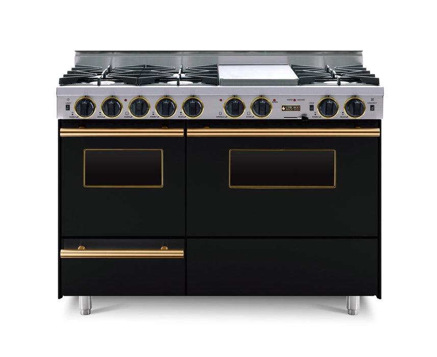 48” True Dual-Fuel Self-Cleaning Convection Range - Open Burners