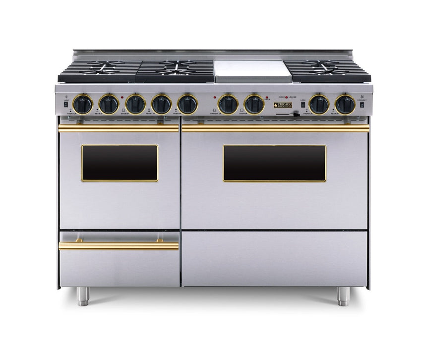 48” True Dual-Fuel Self-Cleaning Convection Range with Sealed Burners