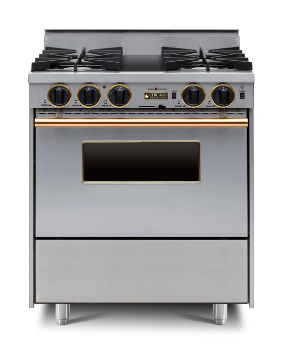 30” LP Gas Dual-Fuel Self-Cleaning Convection Range - Open Burners