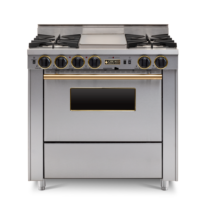 36” Dual-Fuel Self-Cleaning Convection Range - Open Burners