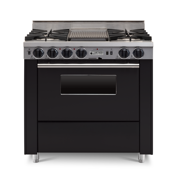 36” Dual-Fuel Self-Cleaning Convection Range - Open Burners