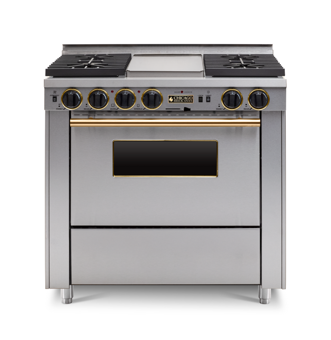 36” Dual-Fuel Self-Cleaning Convection Range - Sealed Burners