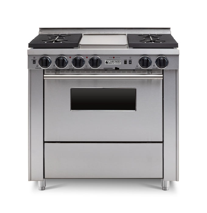 36” Dual-Fuel Self-Cleaning Convection Range - Sealed Burners