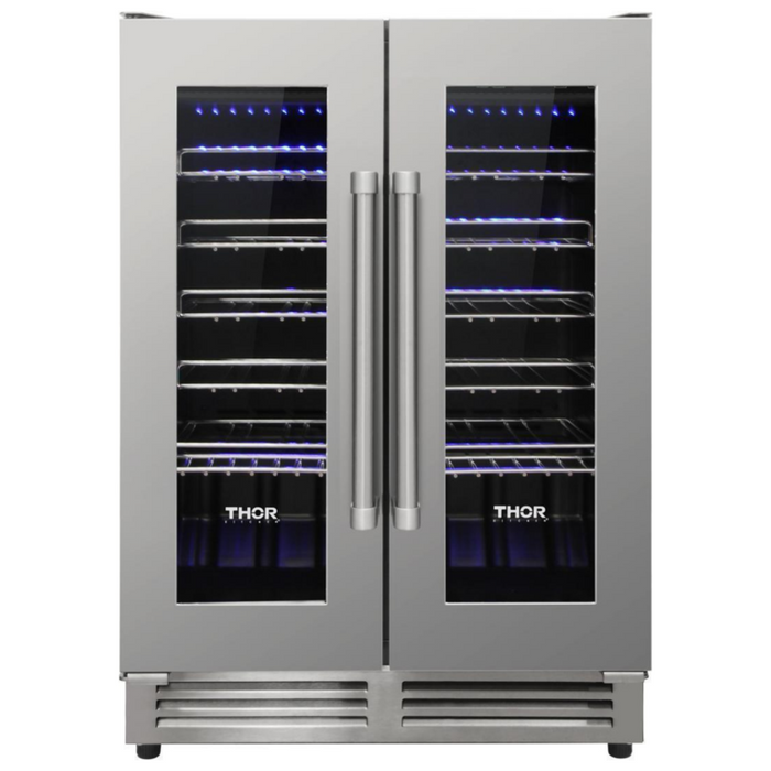 Thor Package - 36" Propane Dual Fuel Range, Range Hood, Microwave, Refrigerator, Dishwasher, Wine Cooler