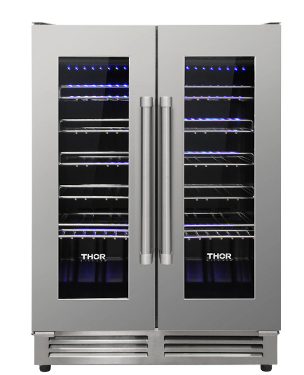 Thor Kitchen Package - 36" Gas Range, Range Hood, Refrigerator, Dishwasher & Wine Cooler, AP-HRG3618U-4