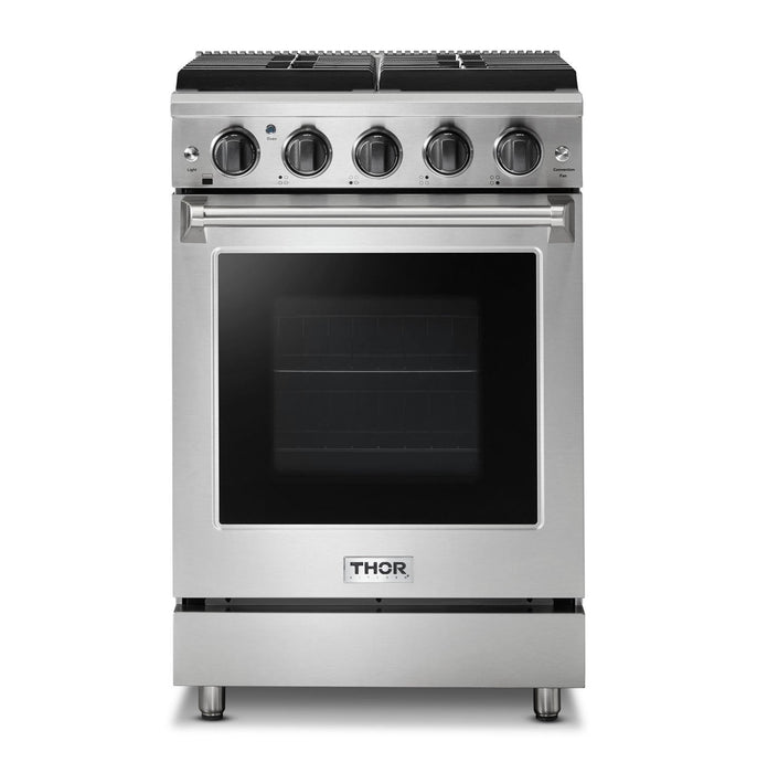 Thor Kitchen 24 in. Professional Propane Gas Range in Stainless Steel, LRG2401ULP