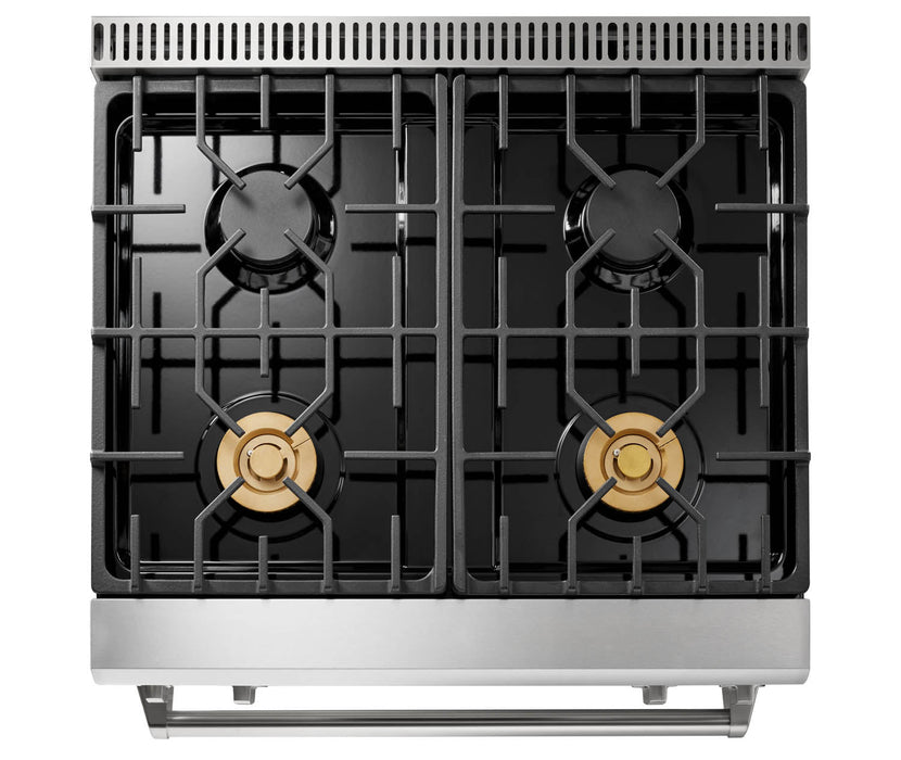 Thor Kitchen Package - 30 In. Propane Gas Range, Range Hood, Microwave Drawer, Refrigerator, Dishwasher, Wine Cooler, AP-TRG3001LP-W-6