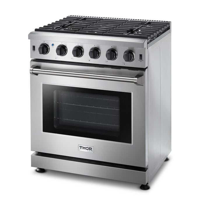 Thor Kitchen 30 in. 4.55 cu. ft. Professional Propane Gas Range in Stainless Steel, LRG3001ULP