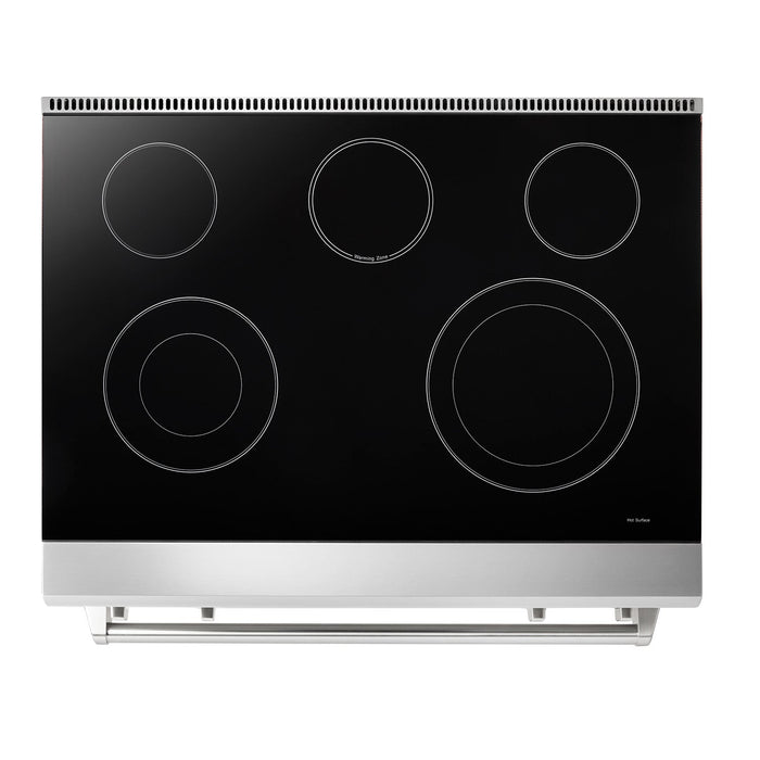 Thor Kitchen Package - 36" Electric Range, Range Hood, Microwave, Refrigerator, Dishwasher, Wine Cooler, AP-TRE3601-W-6