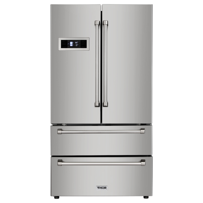 Thor Kitchen Package - 36" Gas Rangetop, Range Hood, Wall Oven, Refrigerator, Dishwasher, Microwave, AP-HRT3618U-5