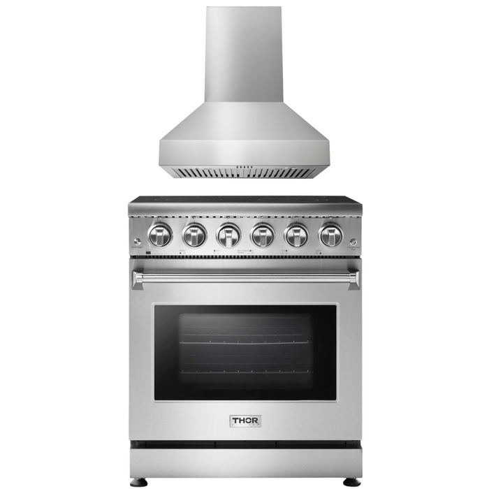 Thor Kitchen Package - 30" Electric Range and 30" Range Hood, AP-HRE3001-W