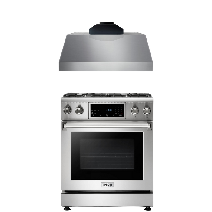 Thor Kitchen Package - 30" Propane Gas Range, Range Hood, AP-TRG3001LP-C