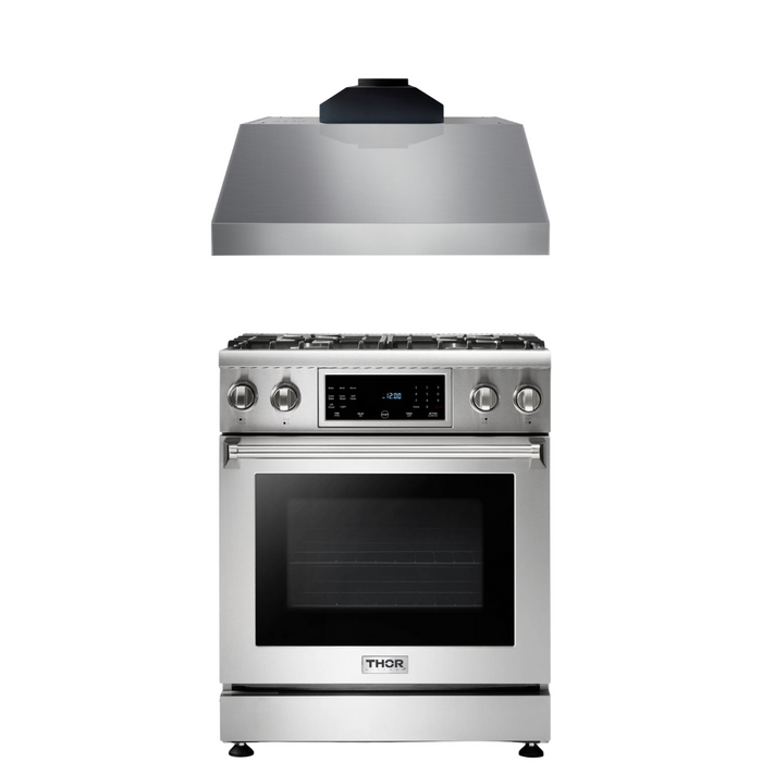THOR Kitchen Package - 30" Propane Gas Range, Range Hood, AP-TRG3001LP-C