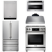 THOR Kitchen Package - 30 In. Gas Range, Range Hood, Microwave Drawer, Refrigerator, Dishwasher, AP-TRG3001LP-C-5
