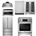THOR Kitchen Package - 30 In. Gas Range, Range Hood, Microwave Drawer, Refrigerator, Dishwasher, Wine Cooler, AP-TRG3001LP-C-6
