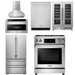 THOR Kitchen Package - 30 In. Propane Gas Range, Range Hood, Microwave Drawer, Refrigerator, Dishwasher, Wine Cooler, AP-TRG3001LP-W-6