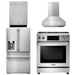 THOR Kitchen Package - 30 In. Propane Gas Range, Range Hood, Refrigerator with Water and Ice Dispenser, Dishwasher, AP-TRG3001LP-W-7