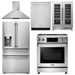 THOR Kitchen Package - 30 In. Propane Gas Range, Range Hood, Refrigerator with Water and Ice Dispenser, Dishwasher, Wine Cooler, AP-TRG3001LP-11