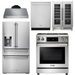 THOR Kitchen Package - 30" Gas Range, Range Hood, Refrigerator with Water and Ice Dispenser, Dishwasher, Wine Cooler, AP-TRG3001-C-8