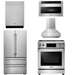 THOR Kitchen Package - 30 In. Propane Gas Range, Range Hood, Microwave Drawer, Refrigerator, Dishwasher, AP-TRG3001LP-W-5