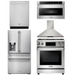 THOR Kitchen Package - 30 In. Propane Gas Range, Range Hood, Microwave Drawer, Refrigerator with Water and Ice Dispenser, Dishwasher, AP-TRG3001LP-13