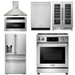 THOR Kitchen Package - 30" Gas Range, Range Hood, Microwave, Refrigerator with Water and Ice Dispenser, Dishwasher, Wine Cooler, AP-TRG3001-14