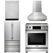THOR Kitchen Package - 30 In. Propane Gas Range, Range Hood, Refrigerator, Dishwasher, AP-TRG3001LP-W-2