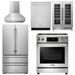 THOR Kitchen Package - 30 In. Propane Gas Range, Range Hood, Refrigerator, Dishwasher, Wine Cooler, AP-TRG3001LP-W-3