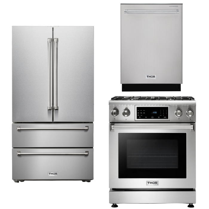 Thor Kitchen Package - 30" Gas Range, Refrigerator, Dishwasher, AP-TRG3001-2