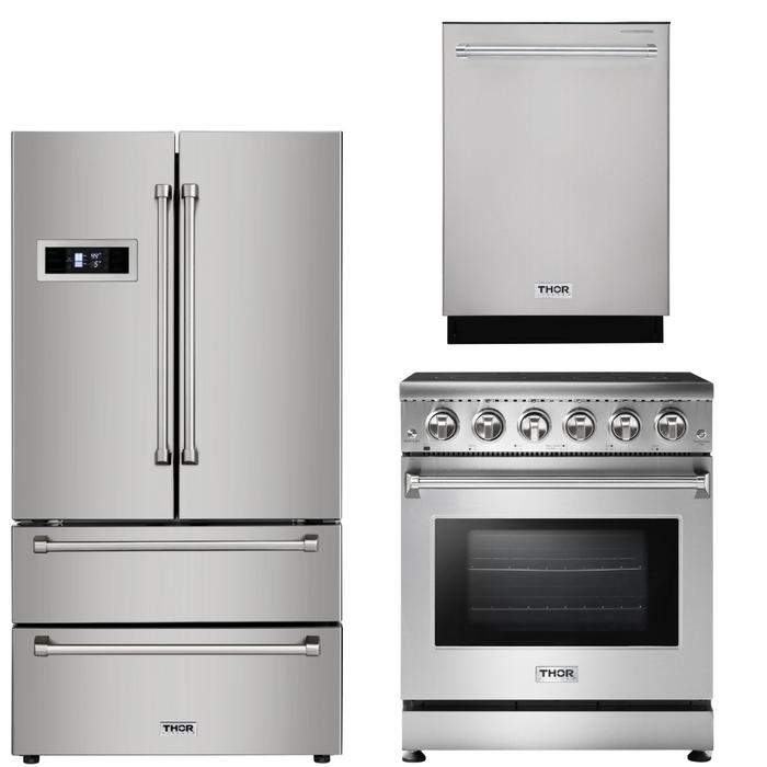 Thor Kitchen Package - 30 inch Electric Range, Refrigerator, Dishwasher, AP-HRE3001-2