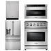 THOR Kitchen Package - 30" Electric Range, Microwave, Refrigerator with Water and Ice Dispenser, Dishwasher, AP-HRE3001-12