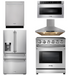 THOR Kitchen Package - 30 inch Electric Range, Range Hood, Microwave, Refrigerator with Water and Ice Dispenser, Dishwasher, AP-HRE3001-13