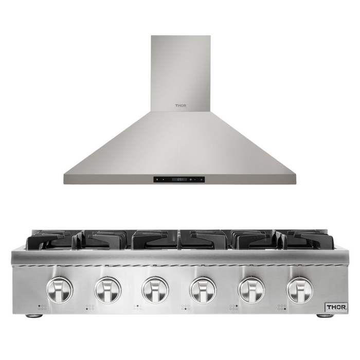THOR Kitchen Package - 36" Propane Gas Rangetop and Range Hood, AP-HRT3618ULP