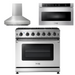 THOR Kitchen Package - 36 Inch Gas Range, Range Hood, Microwave, AP-LRG3601U-W-4