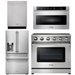 THOR Kitchen Package - 36" Electric Range, Microwave, Refrigerator with Water and Ice Dispenser, Dishwasher, AP-HRE3601-12