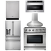THOR Kitchen Package - 36" Electric Range, Range Hood, Microwave, Refrigerator with Water and Ice Dispenser, Dishwasher