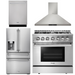 THOR Kitchen Package - 36" Propane Dual Fuel Range, Range Hood, Dishwasher, Refrigerator with Water and Ice Dispenser, AP-HRD3606ULP-10