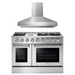 THOR Kitchen Package - Professional 48" Gas Range, Range Hood, AP-HRG4808U-W