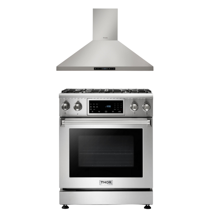 Thor Kitchen Package - 30" Propane Gas Range, Range Hood, AP-TRG3001LP