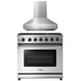 THOR Kitchen Package 36 Inch Propane Gas Range, Range Hood, AP-LRG3601ULP-W