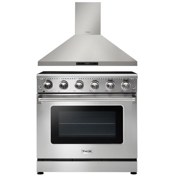 Thor Kitchen Package 36" Electric Range, 36" Range Hood, AP-HRE3601