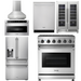 THOR Kitchen Package - 30" Gas Range, Range Hood, Microwave, Refrigerator with Water and Ice Dispenser, Dishwasher, Wine Cooler, AP-LRG3001U-W-10