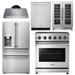 THOR Kitchen Package - 30" Propane Gas Range, Range Hood, Refrigerator with Water and Ice Dispenser, Dishwasher, Wine Cooler, AP-LRG3001ULP-C-8