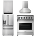 THOR Kitchen Package - 30" Propane Gas Range, Range Hood, Refrigerator with Water and Ice Dispenser, Dishwasher, AP-LRG3001ULP-W-7