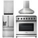 THOR Kitchen Package - 36 Inch Propane Gas Range, Range Hood, Refrigerator with Water and Ice Dispenser, Dishwasher, AP-LRG3601ULP-W-7
