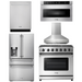 THOR Kitchen Package - 36 Inch Gas Range, Range Hood, Microwave, Refrigerator with Water and Ice Dispenser, Dishwasher, AP-LRG3601U-W-9
