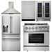 THOR Kitchen Package - 36" Propane Dual Fuel Range, Range Hood, Refrigerator with Water and Ice Dispenser, Dishwasher, Wine Cooler, AP-HRD3606ULP-11