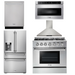 THOR Kitchen Package - 36" Propane Gas Range, Range Hood, Microwave, Refrigerator with Water and Ice Dispenser, Dishwasher, AP-HRG3618ULP-13