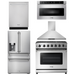 THOR Kitchen Package - 36" Gas Range, Range Hood, Microwave, Refrigerator with Water and Ice Dispenser, Dishwasher, AP-LRG3601U-13