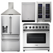 THOR Kitchen Package - 36" Propane Gas Range, Range Hood, Refrigerator with Water and Ice Dispenser, Dishwasher, Wine Cooler, AP-LRG3601ULP-11